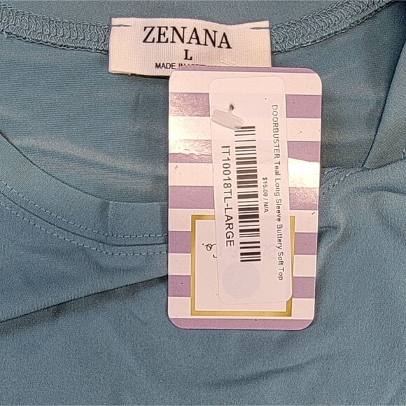 Zenana Long Sleeve Top Buttery Soft Womens Large  Stretch - Picture 6 of 8